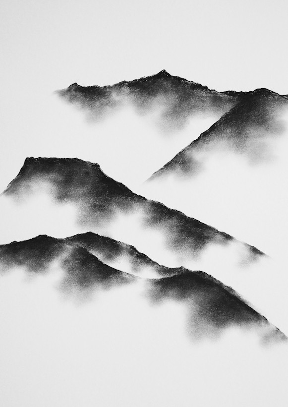 lake district art limited edition print charcoal painting by local artist daniel cooper silhouette outlines of blencathra from threlkeld castlerigg stone circle