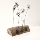 Handmade wire and driftwood sculpture by crafters Wild Grey Art