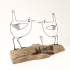 Handmade wire and driftwood sculpture by crafters Wild Grey Art