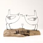 Handmade wire and driftwood sculpture by crafters Wild Grey Art