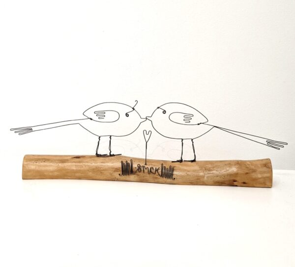 Handmade wire and driftwood sculpture by crafters Wild Grey Art