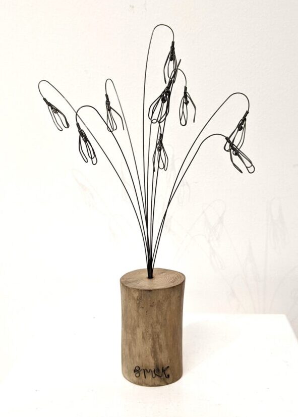 Handmade wire and driftwood sculpture by crafters Wild Grey Art
