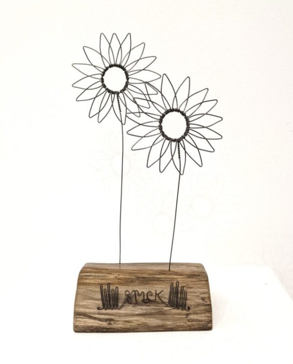 Handmade wire and driftwood sculpture by crafters Wild Grey Art