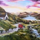Original lake district art by artist Caroline Deighton. Acrylic original painting on board.
