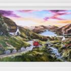 Original lake district art by artist Caroline Deighton. Acrylic original painting on board.