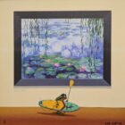 Limited Edition Giclee Print on Canvas by Chris Chapman of his original painting ‘Le Paddle Boarder’ in the style of ‘Claude Monet’.