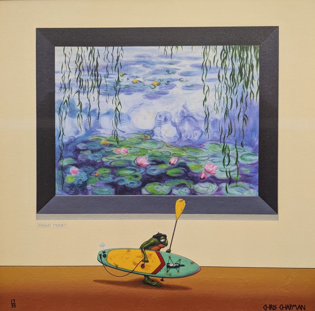 Le Paddle Boarder by Chris Chapman Limited Edition Giclee Print on Canvas by Chris Chapman of his original painting ‘Le Paddle Boarder’ in the style of ‘Claude Monet’.