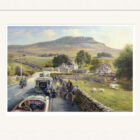 lake district art yorkshire dales painting of pen y ghent one of the yorkshire three peaks in amazing detail with hikers and vintage cars by graham twyford