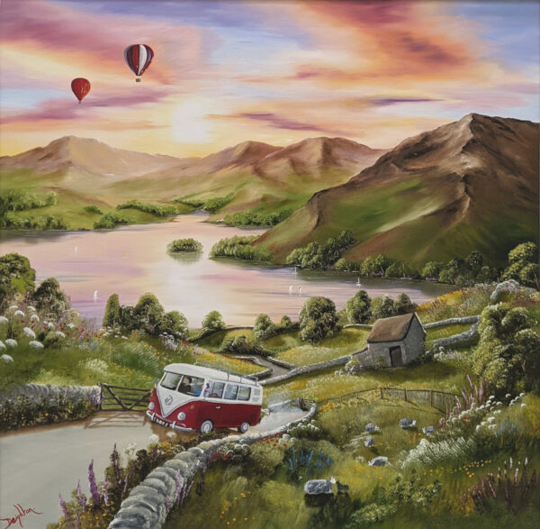 An original oil painting inspired by the Lake District by British artist Caroline Deighton