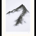 lake district art limited edition print by local artist daniel cooper minimalist charcoal line drawing of Striding Edge Helvellyn