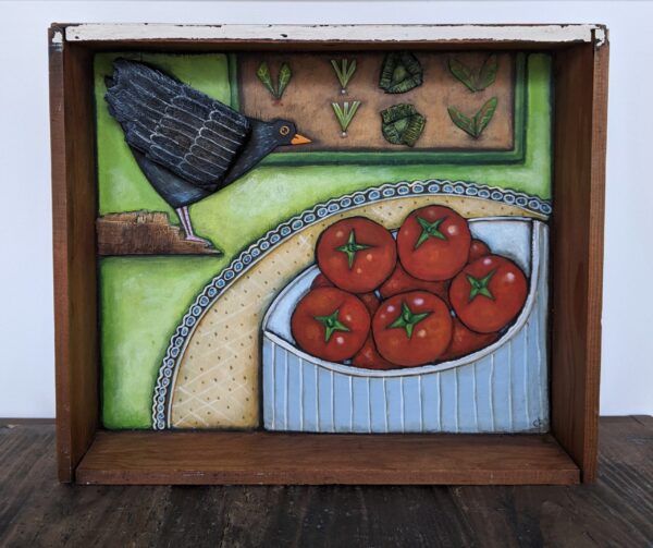 Original 3d artwork by Claire Brierley. Made from found driftwood and painted with acrylic