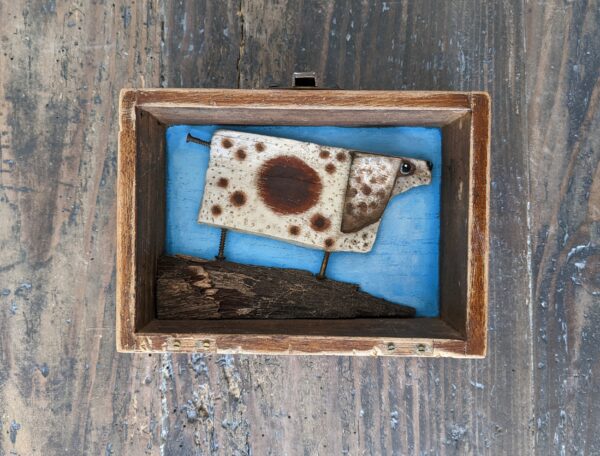 Original 3d artwork by Claire Brierley. Made from found driftwood and painted with acrylic