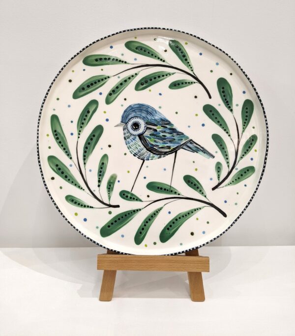 Handmade and painted ceramic bowl inspired by nature by artist Karen Risby.