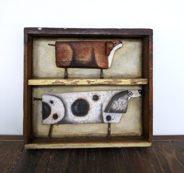Original 3d artwork by Claire Brierley. Made from found driftwood and painted with acrylic