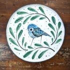 Handmade and painted ceramic bowl inspired by nature by artist Karen Risby.