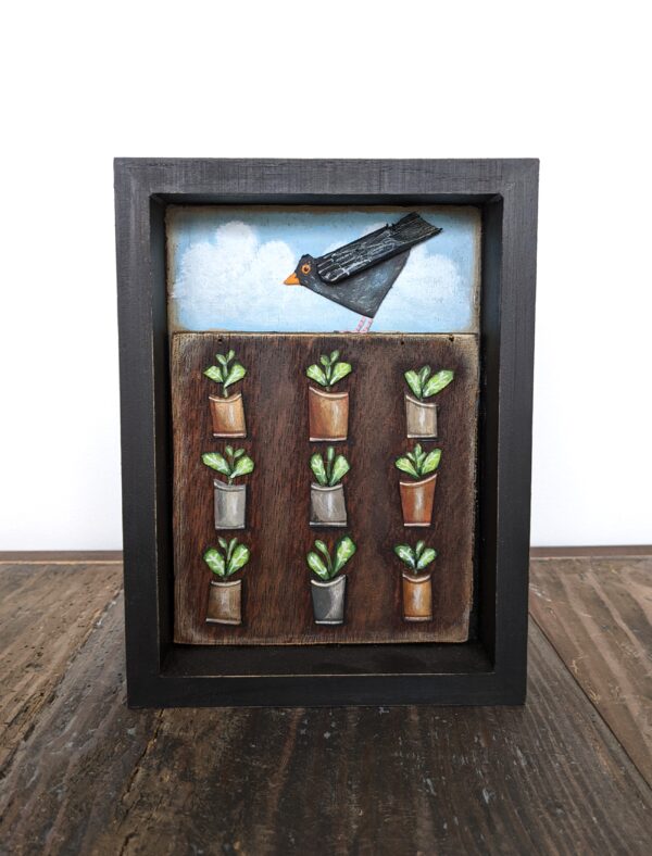 Original 3d artwork by Claire Brierley. Made from found driftwood and painted with acrylic