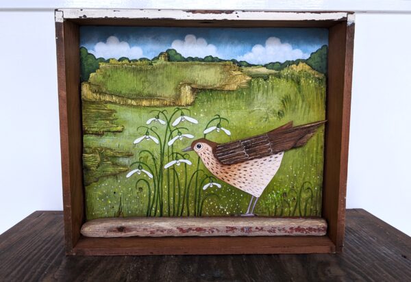 Original 3d artwork by Claire Brierley. Made from found driftwood and painted with acrylic