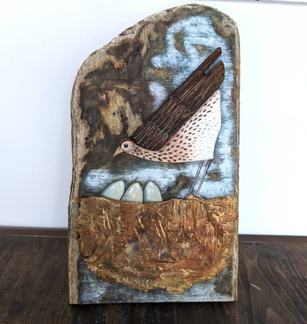 Original 3d artwork by Claire Brierley. Made from found driftwood and painted with acrylic