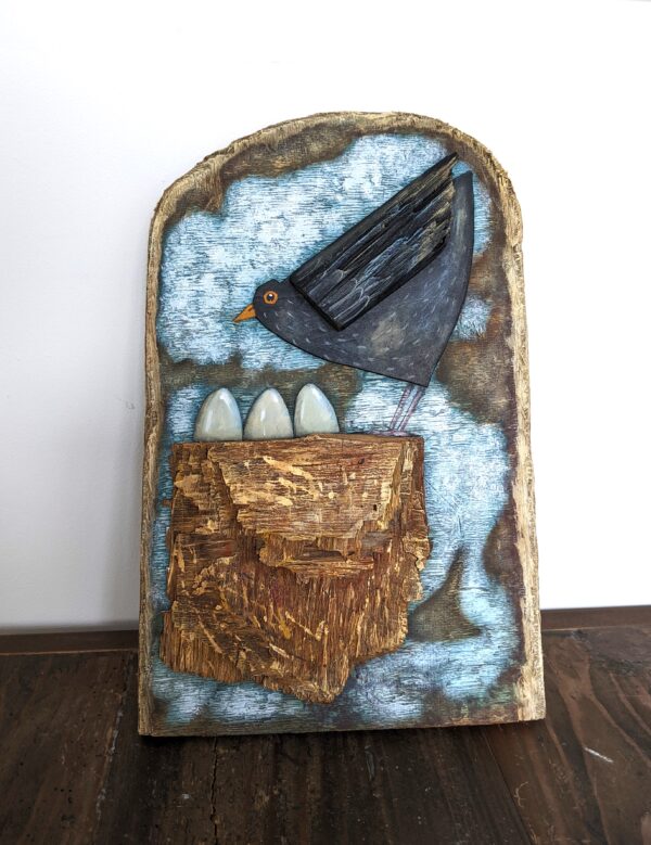 Original 3d artwork by Claire Brierley. Made from found driftwood and painted with acrylic