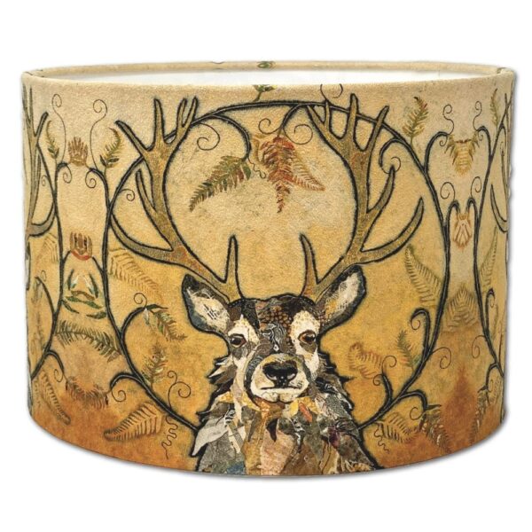 A beautiful handmade lampshade reproduced from one of Dawn Maciocia's original torn painted paper designs