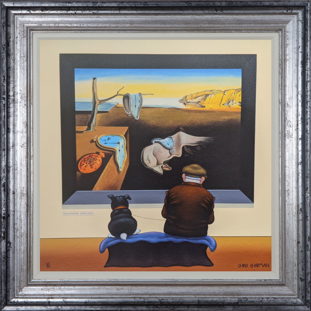 Limited Edition Giclee Print on Canvas by Chris Chapman of his original painting Melt in the style of Salvador Dali a continuation of his gallery series