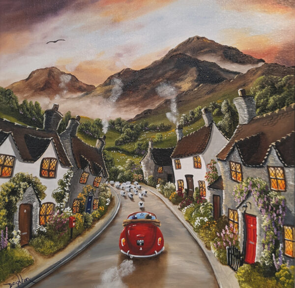 an original oil painting inspired by the Lake District by British artist Caroline Deighton