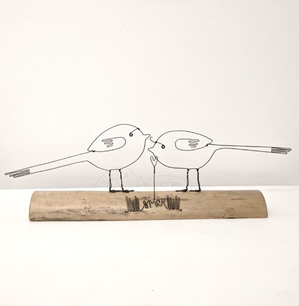 Handmade wire and driftwood sculpture by crafters Wild Grey Art
