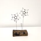 Handmade wire and driftwood sculpture by crafters Wild Grey Art