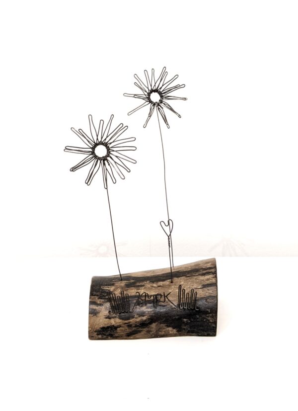 Handmade wire and driftwood sculpture by crafters Wild Grey Art