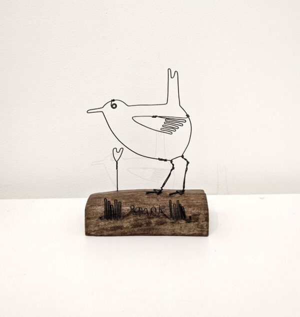 Handmade wire and driftwood sculpture by crafters Wild Grey Art