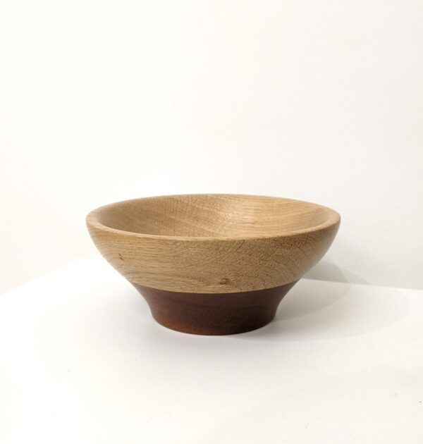 Mahogany and Oak Bowl by carpenter Brian Slater. Handmade by wood turning in Windermere.