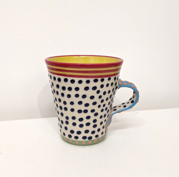 Colourful mug by Ceramicist Lincoln Kirby Bell