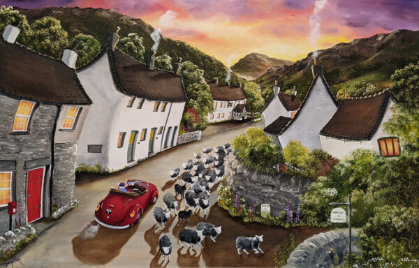 an original oil painting inspired by the Lake District by British artist Caroline Deighton