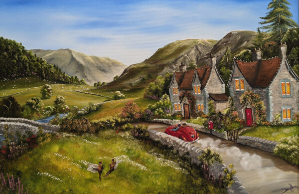 an original oil painting inspired by the Lake District by British artist Caroline Deighton