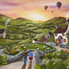 an original acrylic and oil painting by British artist Caroline Deighton inspired by The Lake District.