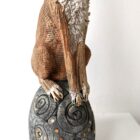 Ceramic Hare sculpture handmade by Gin Durham