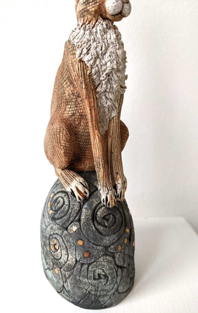 Ceramic Hare sculpture handmade by Gin Durham