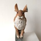 Ceramic Hare sculpture handmade by Gin Durham