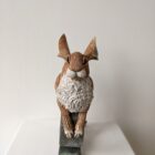 Ceramic Hare sculpture handmade by Gin Durham