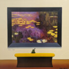 lake district art original oil painting by chris chapman in the style of claude monet abstract painting with a from viewing a gallery series while taking a selfie