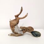 Ceramic Hare sculpture handmade by Gin Durham