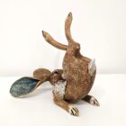 Ceramic Hare sculpture handmade by Gin Durham