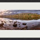 Lake District Art Photographer Print by local artist Nathan Buckley. Autumn reflections over coniston water featuring old man of consiton yew pike and wetherlam