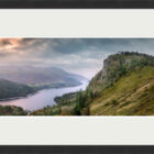 Lake District Art Photographer Print by local artist Nathan Buckley. breaking light over thirlmere reservoir and raven crag