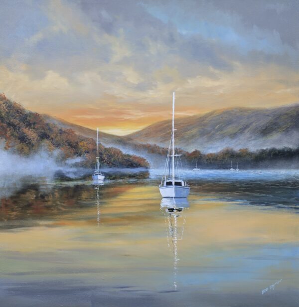 Lake District original oil painting by artist Ben Goymour of Windermere