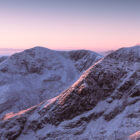 Lake District Art Photographer Print by local artist Nathan Buckley. winter glow nethermost pike helvellyn range in dawn light alphine glow