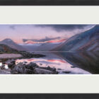 Lake District Art Photographer Print by local artist Nathan Buckley. wolf moon over wastwater featuring yewbarrow great gable scafell and the screes