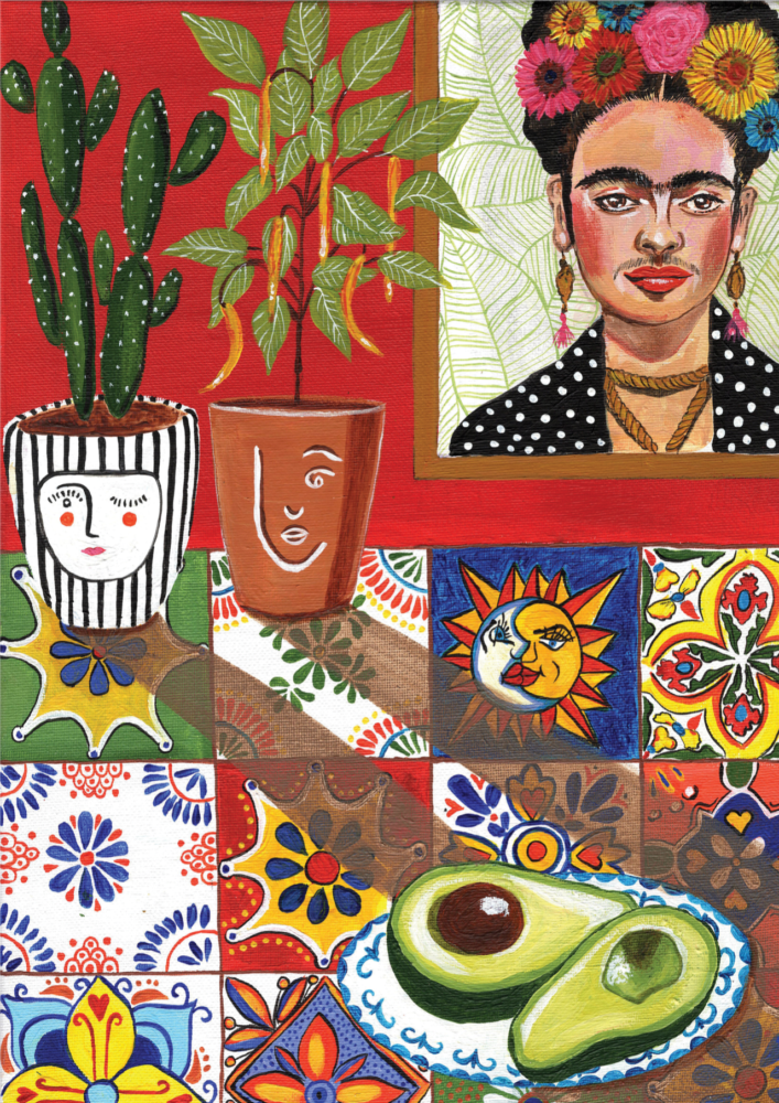 Frida by Donna Flowers Dorning An open edition Giclee Print by Donna Flowers Dorning