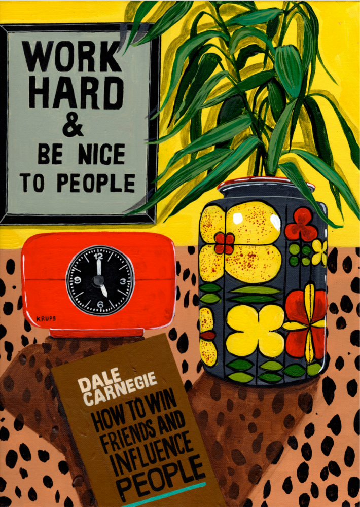 Work Hard by Donna Flowers Dorning An open edition Giclee Print by Donna Flowers Dorning