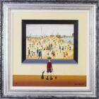 Limited Edition Giclée Print on Canvas by Chris Chapman in the style of L.S. Lowryish On the Beach